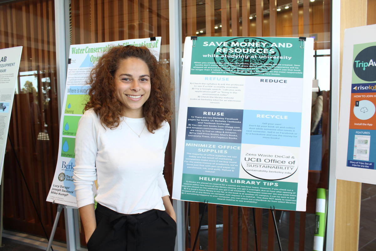 Sage with poster at 2018 Sustainability Summit Sage with poster at 2018 Sustainability Summit