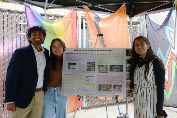 3 Office of Sustainability Fellows presenting their poster at the Annual CACS Sustainability Summit