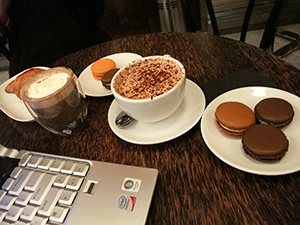 coffee and pastries at a meeting