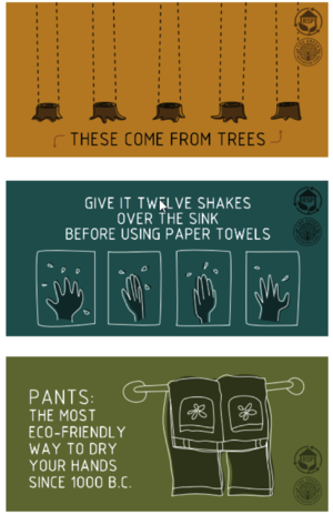 graphic to save trees by conserving paper towels