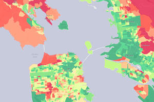 map of carbon emissions by Bay Area neighborhood