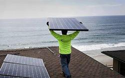 Solar panels at the beach