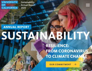 cover of uc sustainability report 2020